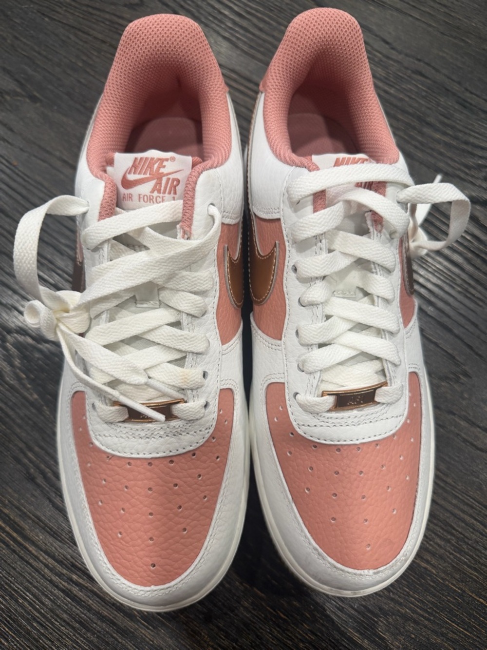 PS Nike Force 1 Low Rust Pink/Metallic Red Bronze/Summit White size 8.5 women - Picture 4 of 9